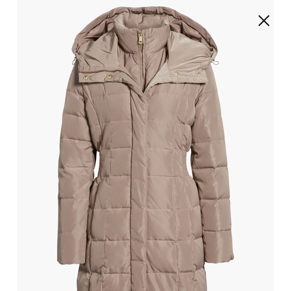 Women’s Cole Haan Long Winter Coat SIZE XL Cashew Tan